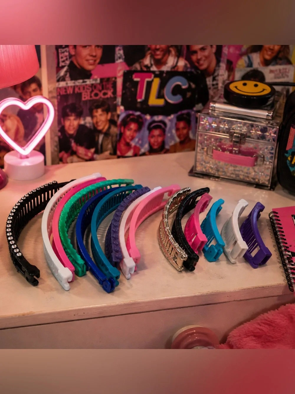 Colorful Banana Hair Clips Barrette Lot 15+ Vintage Style Rhinestone 80’s 90’s